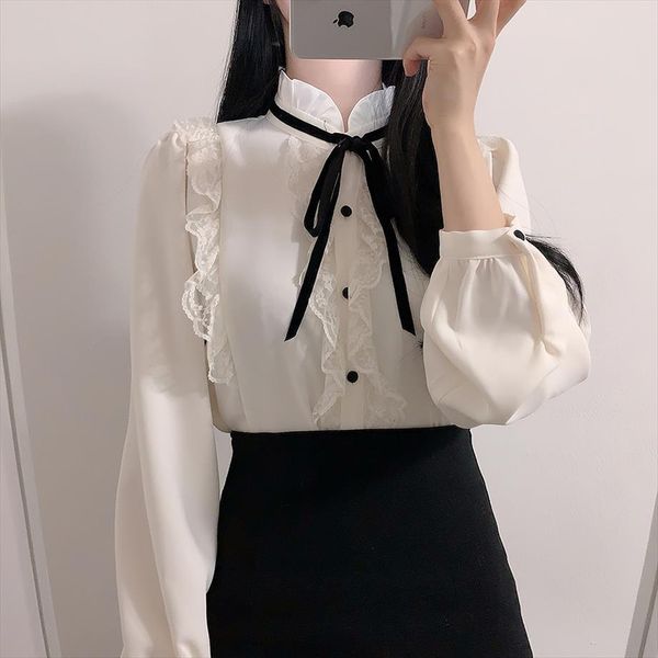 elegant office patchwork white women shirts lace bow tie long sleeved chiffon shirt blusa feminina
elegant office patchwork white women shirts lace bow tie long sleeved chiffon shirt blusa feminina