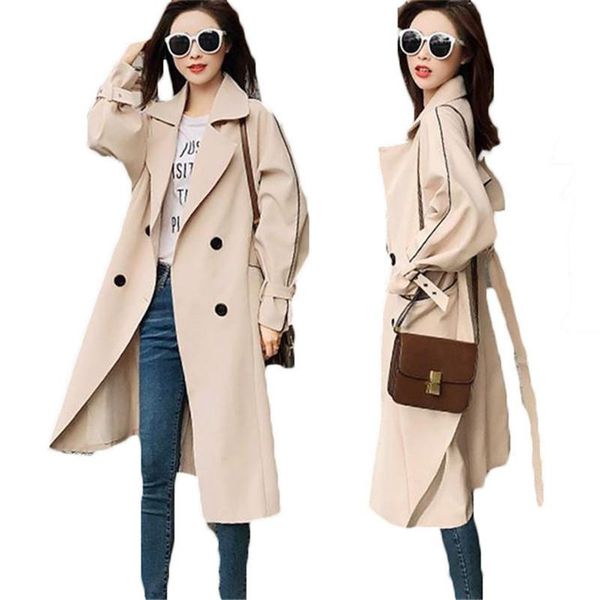 women's trench coats 2021 elegant spring autumn long women korean sleeve windbreaker coat female khaki outerwear x342, Tan;black
women's trench coats 2021 elegant spring autumn long women korean sleeve windbreaker coat female khaki outerwear x342, Tan;black