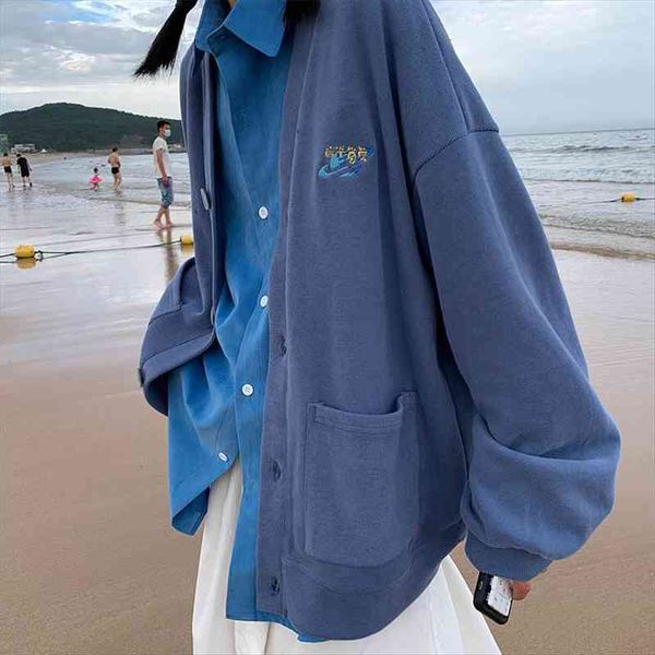embroidery knitted cardigan women sweaters spring autumn long sleeve with pocket v neck female ribbed loose stylish, White;black
embroidery knitted cardigan women sweaters spring autumn long sleeve with pocket v neck female ribbed loose stylish, White;black