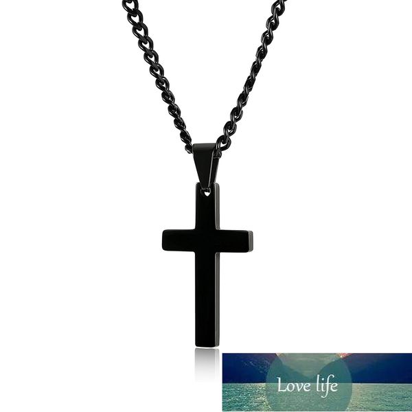 women fashion cross pendants necklaces men stainless steel black chain simple cross prayer jewelry for wedding  factory price expert design, Silver
women fashion cross pendants necklaces men stainless steel black chain simple cross prayer jewelry for wedding  factory price expert design, Silver