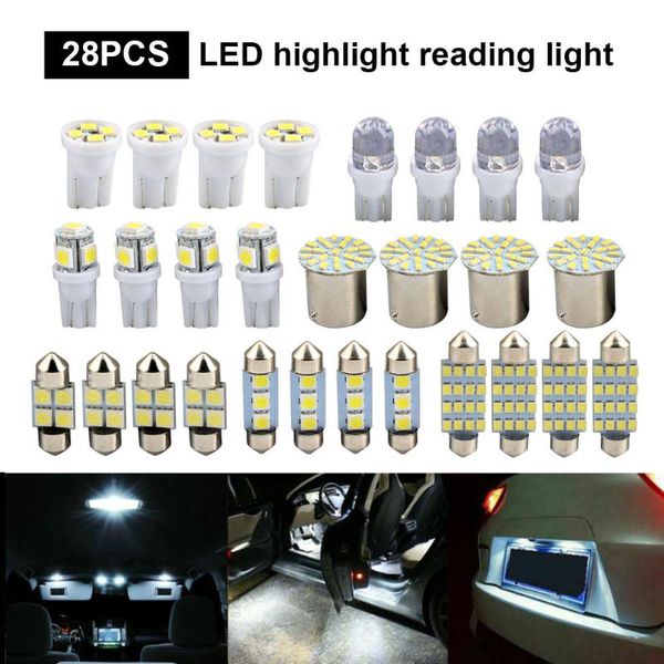 car headlights 28pcs 6000k 10w auto interior led light dome license plate mixed lamp trunk parking bulbs set
car headlights 28pcs 6000k 10w auto interior led light dome license plate mixed lamp trunk parking bulbs set
