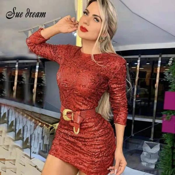 casual dresses o-neck long sleeve red sequined shiny mini bandage dress elegant bodycon evening party vestido, Black;gray
casual dresses o-neck long sleeve red sequined shiny mini bandage dress elegant bodycon evening party vestido, Black;gray