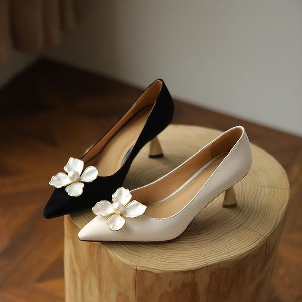 big flower women shoes natural leather pumps pointed toe high heels sheepskin/sheep suede full inside and outside dress, Black
big flower women shoes natural leather pumps pointed toe high heels sheepskin/sheep suede full inside and outside dress, Black