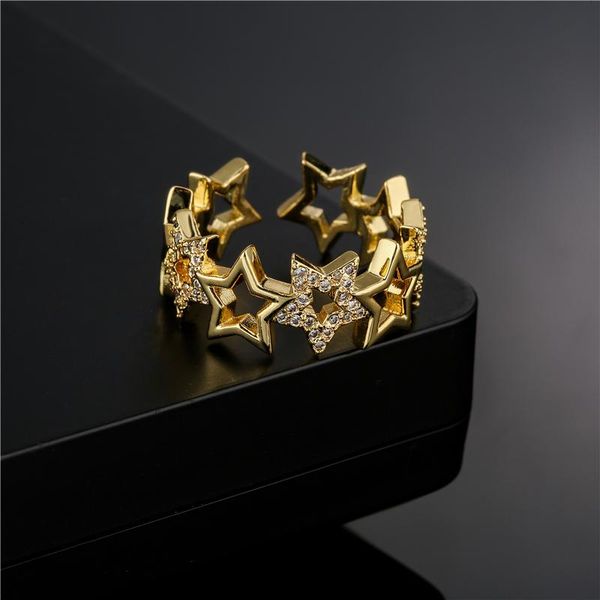 cluster rings 2021 fashion hollow design star charm ring for women girl gold color copper party femme bijoux drop, Golden;silver
cluster rings 2021 fashion hollow design star charm ring for women girl gold color copper party femme bijoux drop, Golden;silver