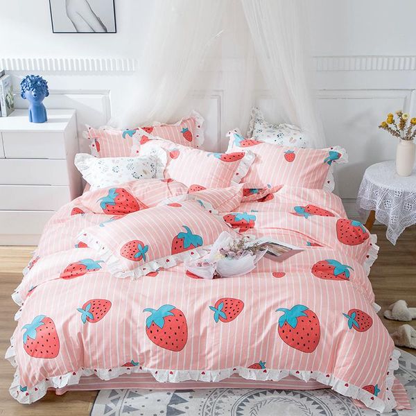 bedding sets 2021 est four-piece simple cotton double household bed sheet quilt cover dormitory strawberry pink
bedding sets 2021 est four-piece simple cotton double household bed sheet quilt cover dormitory strawberry pink