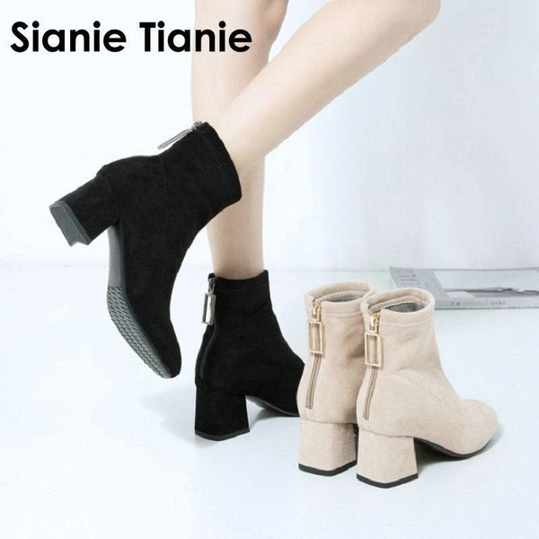 boots sianie tianie 2021 winter warm stretch ankle classic women chunky high heels shoes with zipper ring big size 42 43, Black
boots sianie tianie 2021 winter warm stretch ankle classic women chunky high heels shoes with zipper ring big size 42 43, Black