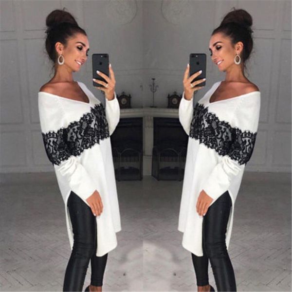 made in china womens women sweaters long sleeve winter casual dress ladies split jumper female dresses, White;black
made in china womens women sweaters long sleeve winter casual dress ladies split jumper female dresses, White;black