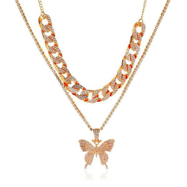 pendant necklaces luxury butterfly necklace for women female rhinestone cuban diamonds chain neck fashion jewelry gold pink color, Silver
pendant necklaces luxury butterfly necklace for women female rhinestone cuban diamonds chain neck fashion jewelry gold pink color, Silver