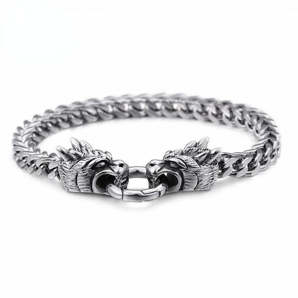 charm bracelets 22.5cm domineering animal dragon heads for men punk stainless steel 6mm link chain wrap bracelet jewelry, Golden;silver
charm bracelets 22.5cm domineering animal dragon heads for men punk stainless steel 6mm link chain wrap bracelet jewelry, Golden;silver