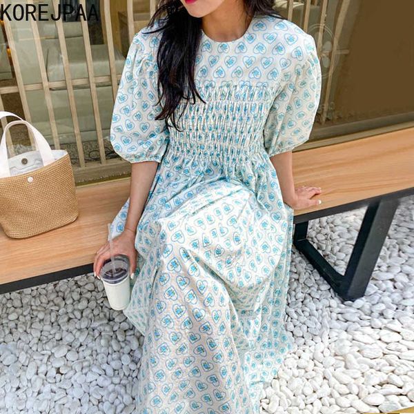 korejpaa women dress summer fresh sweet age-reducing round neck full screen floral fold design loose puff sleeve vestidos 210526, Black;gray
korejpaa women dress summer fresh sweet age-reducing round neck full screen floral fold design loose puff sleeve vestidos 210526, Black;gray