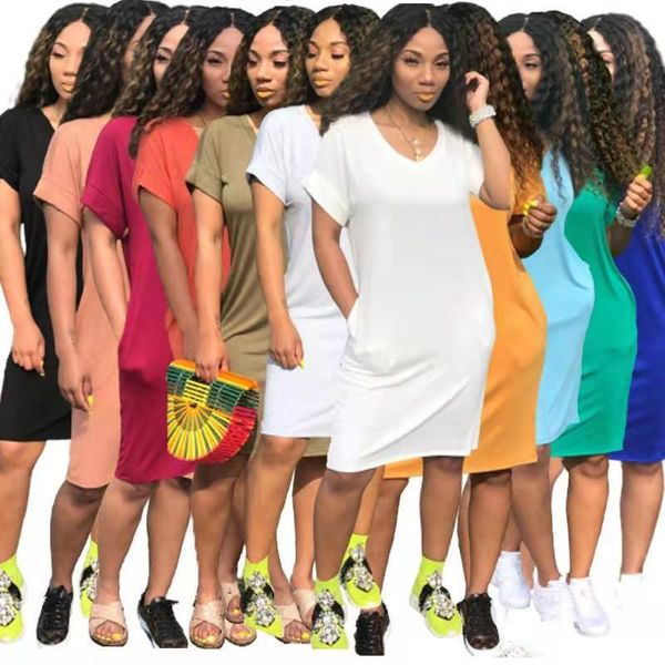 new casual women's personalized v-neck short sleeve 2021 medium length dress, White;black
new casual women's personalized v-neck short sleeve 2021 medium length dress, White;black