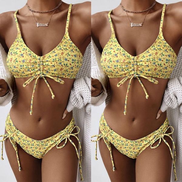 women's swimwear floral drawstring lace split ladies bikini swimsuit 2021 micro suit women bathing, White;black
women's swimwear floral drawstring lace split ladies bikini swimsuit 2021 micro suit women bathing, White;black