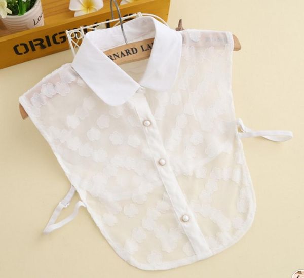 women's blouses & shirts fake collar sweet gold bead stand collier femme decorative chiffon half - shirt fountain lace women, White
women's blouses & shirts fake collar sweet gold bead stand collier femme decorative chiffon half - shirt fountain lace women, White