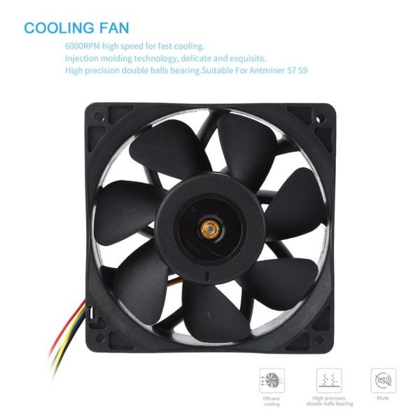 fans & coolings 7500rpm dc12v 5.0a miner cooling fan for antminer bitmain s7 s9 4-pin connector brushless replacement cooler low noise
fans & coolings 7500rpm dc12v 5.0a miner cooling fan for antminer bitmain s7 s9 4-pin connector brushless replacement cooler low noise