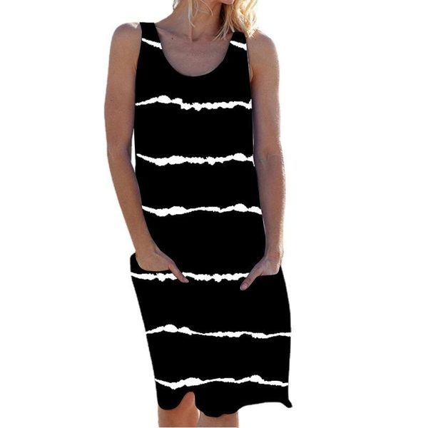 casual dresses summer pocket stripe printed dress for women s-5xl big size elegant o neck sleeveless loose beach vestidos lady, Black;gray
casual dresses summer pocket stripe printed dress for women s-5xl big size elegant o neck sleeveless loose beach vestidos lady, Black;gray