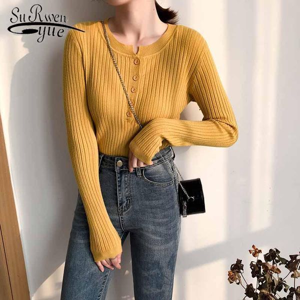 women's sweaters 2021 autumn winter sweater women pullovers o-neck knitted elegant casual lady jumpers buttons chic bottoming 10973, White;black
women's sweaters 2021 autumn winter sweater women pullovers o-neck knitted elegant casual lady jumpers buttons chic bottoming 10973, White;black