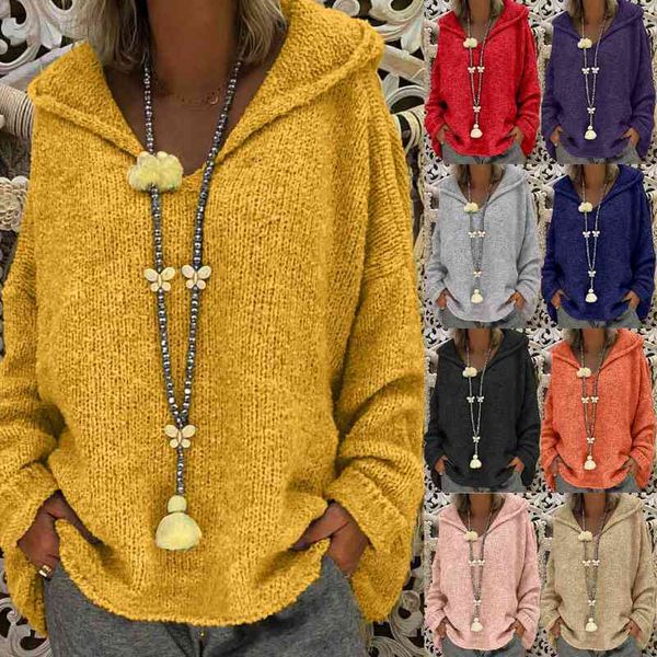 ladies hooded solid color women sweaters fashion loose large size hood long sleeves, White;black
ladies hooded solid color women sweaters fashion loose large size hood long sleeves, White;black