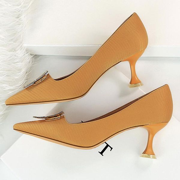 summer women yellow 6cm high heels pumps pointed toe crystal buckle low office lady rhinestone wedding bridal shoes dress, Black
summer women yellow 6cm high heels pumps pointed toe crystal buckle low office lady rhinestone wedding bridal shoes dress, Black