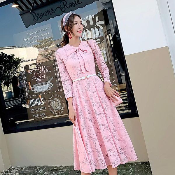 casual dresses women dress summer 2021 pink lace bow hollow out high waist slim long autumn vestido fiesta mujer sarafan, Black;gray
casual dresses women dress summer 2021 pink lace bow hollow out high waist slim long autumn vestido fiesta mujer sarafan, Black;gray
