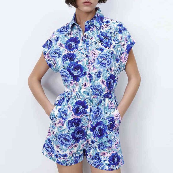 za summer women playsuits loose short sleeve turn down collar jumpsuit casual straight floral printed outwear 210422, Black;white
za summer women playsuits loose short sleeve turn down collar jumpsuit casual straight floral printed outwear 210422, Black;white