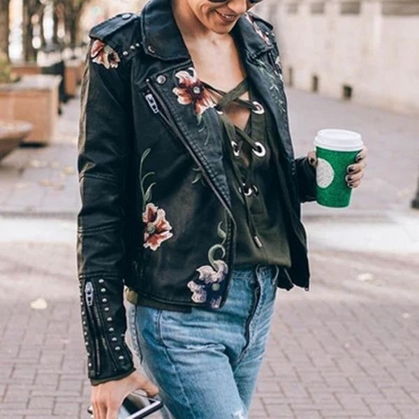 women's jackets floral night leather jacket faux casual short coat for spring fall and winter pr sale, Black;brown
women's jackets floral night leather jacket faux casual short coat for spring fall and winter pr sale, Black;brown