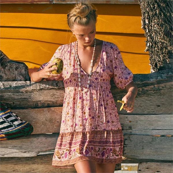 casual dresses summer floral print mini women v neck half sleeve lady short dress boho vintage loose beach vestidos zpvp, Black;gray
casual dresses summer floral print mini women v neck half sleeve lady short dress boho vintage loose beach vestidos zpvp, Black;gray