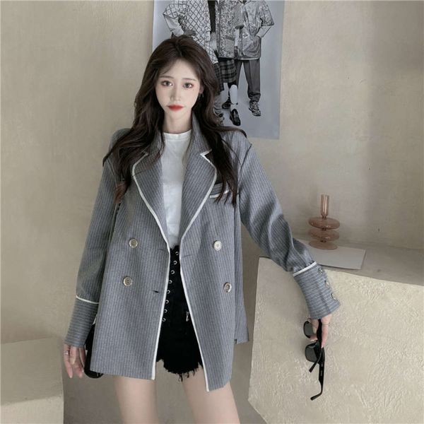 women's jackets net red casual care machine color contrast stripe suit coat design sense minority temperament versatile in spring and a, Black;brown
women's jackets net red casual care machine color contrast stripe suit coat design sense minority temperament versatile in spring and a, Black;brown
