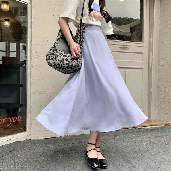 high waist thin chiffom female solid color pleated korean cute summer spring skirts 210416, Black
high waist thin chiffom female solid color pleated korean cute summer spring skirts 210416, Black