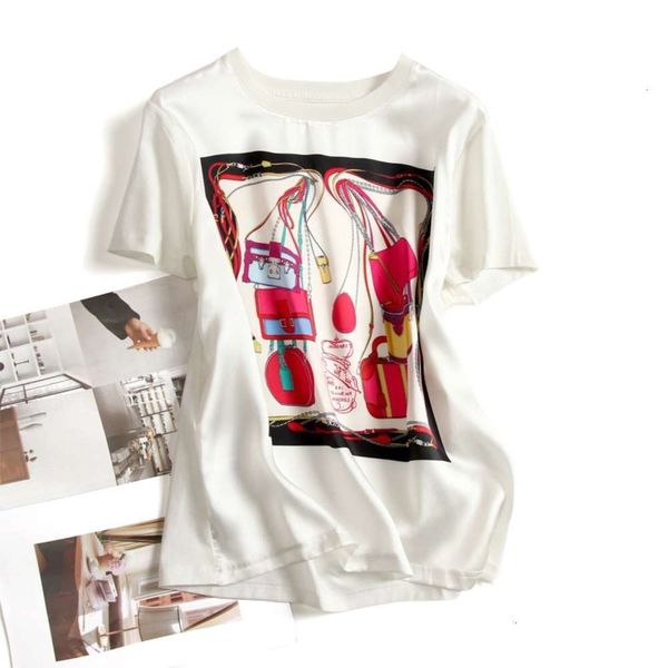 women's t-shirt very da brand fashionable front piece pure silk with mercerized cotton loose short sleeve female tee psa2, White
women's t-shirt very da brand fashionable front piece pure silk with mercerized cotton loose short sleeve female tee psa2, White