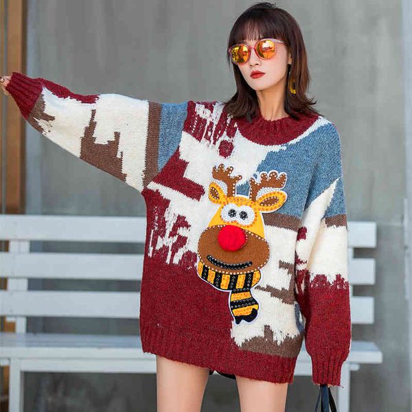 sweaters ladies knitted christmas europe station autumn and winter cartoon applique beaded sweater female net red retro top, White;black
sweaters ladies knitted christmas europe station autumn and winter cartoon applique beaded sweater female net red retro top, White;black