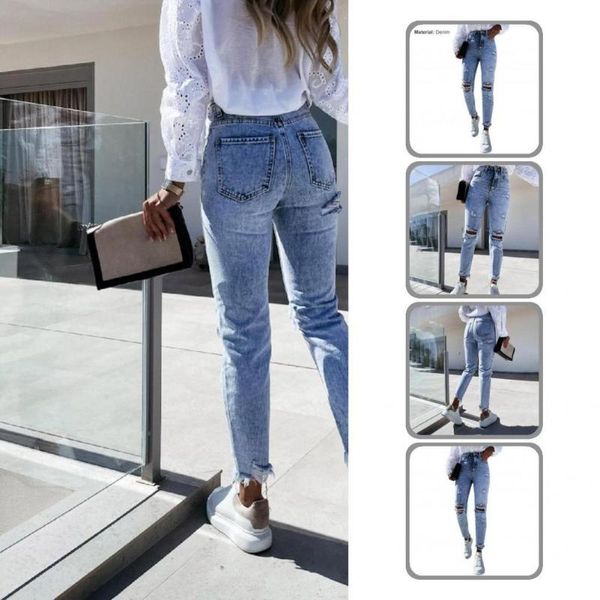 women's jeans lady casual ripped high waist denim pants summer autumn broken holes for club, Blue
women's jeans lady casual ripped high waist denim pants summer autumn broken holes for club, Blue