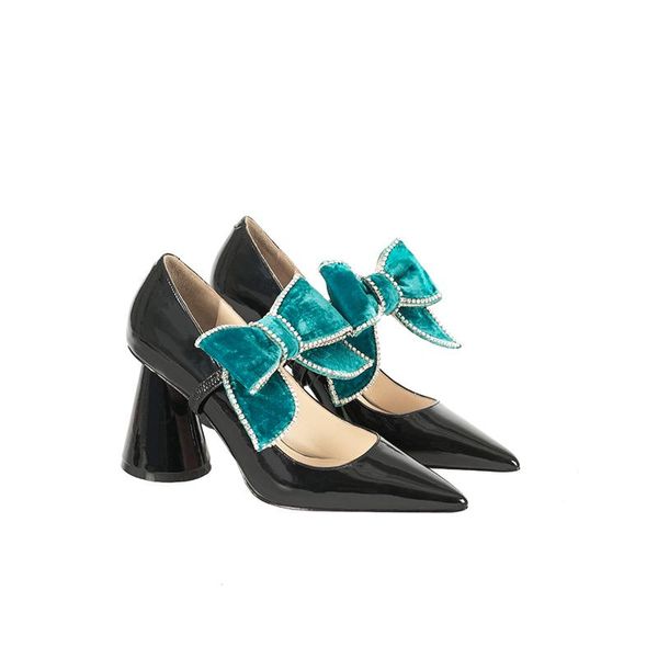 women bowknot mary janes pointed toe high heels woman prom shoes chunky heel pumps shallow size 34-40 dress, Black
women bowknot mary janes pointed toe high heels woman prom shoes chunky heel pumps shallow size 34-40 dress, Black