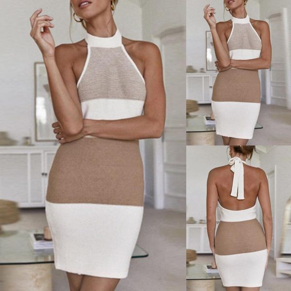 casual dresses halter backless mini dress 2021 lady summer tunic three color patchwork stripe lace up double-layered beach robe de plage, Black;gray
casual dresses halter backless mini dress 2021 lady summer tunic three color patchwork stripe lace up double-layered beach robe de plage, Black;gray