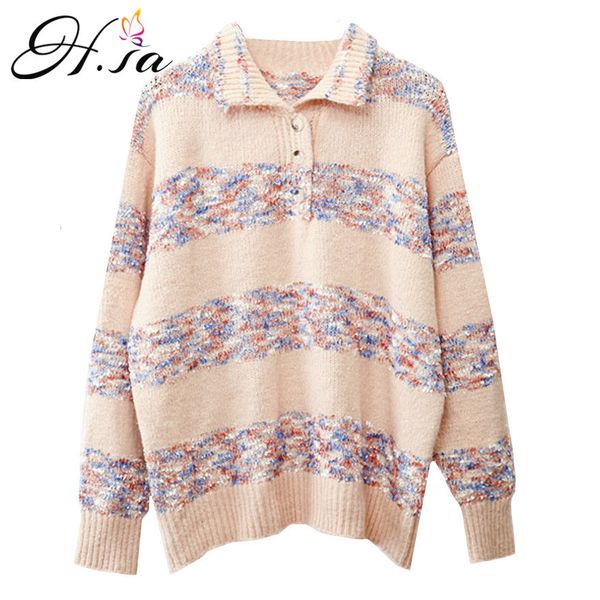 h.sa sueters de mujer moda casual turn down collar striped white sweater and pullover jumpers korean style women knitwear 210417, White;black
h.sa sueters de mujer moda casual turn down collar striped white sweater and pullover jumpers korean style women knitwear 210417, White;black