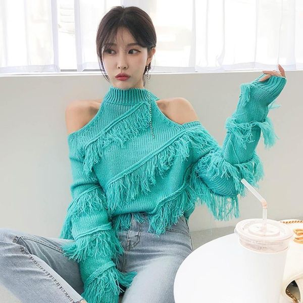 women's sweaters off shoulder long sleeve turtleneck sweater pullovers tassels knitted autumn winter female fashion top, White;black
women's sweaters off shoulder long sleeve turtleneck sweater pullovers tassels knitted autumn winter female fashion top, White;black