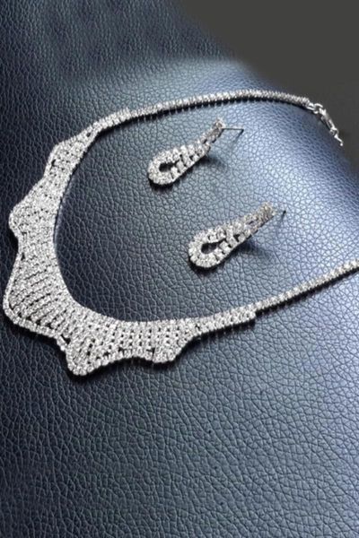 earrings & necklace women's fashion jewelry wedding engagement henna drip stone women sets eg90, Silver
earrings & necklace women's fashion jewelry wedding engagement henna drip stone women sets eg90, Silver