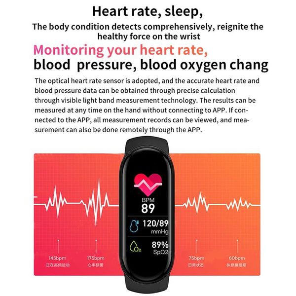 smart wristbands m6 bracelet watch fitness track heart rate color screen ip67 waterproof for mobile phone
smart wristbands m6 bracelet watch fitness track heart rate color screen ip67 waterproof for mobile phone