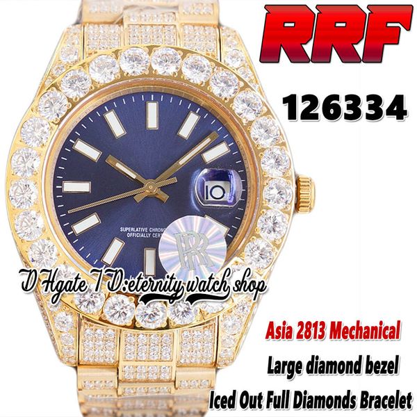 2022 rrf 126334 126300 2813 automatic mechanical mens watch 126234 large diamonds bezel blue dial 316l steel fully iced out diamond gold bra, Slivery;brown
2022 rrf 126334 126300 2813 automatic mechanical mens watch 126234 large diamonds bezel blue dial 316l steel fully iced out diamond gold bra, Slivery;brown