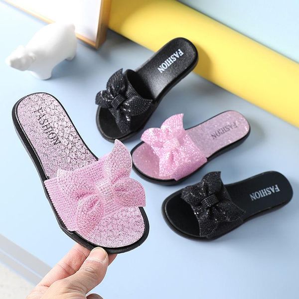 slipper 2021 summer little girl fashion sequins big bowtie baby slippers glitter girls slides children shoes princess sandals, Black;grey
slipper 2021 summer little girl fashion sequins big bowtie baby slippers glitter girls slides children shoes princess sandals, Black;grey