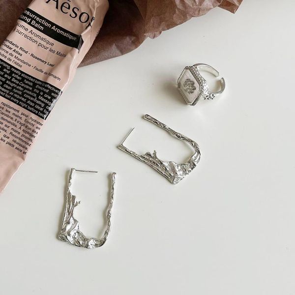 hoop & huggie mlkenly creative design 925 sterling silver korean female ins style personality all-match irregular earrings, Golden;silver
hoop & huggie mlkenly creative design 925 sterling silver korean female ins style personality all-match irregular earrings, Golden;silver