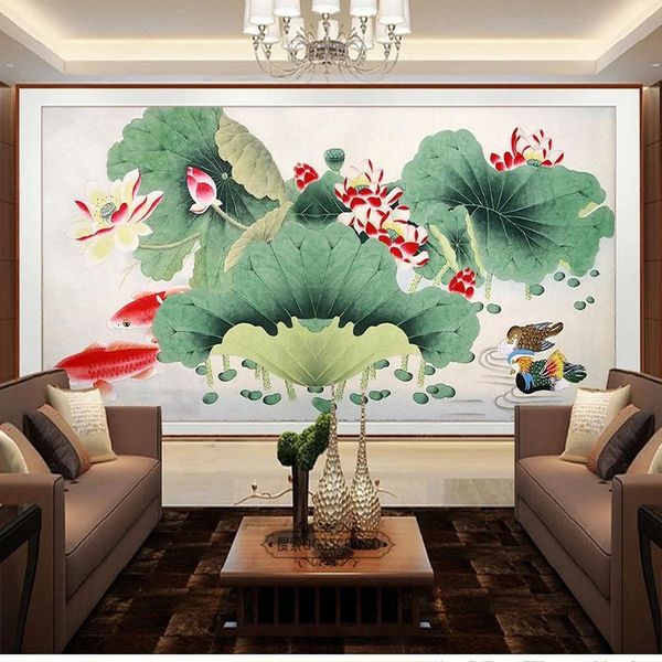 wallpapers custom self-adhesive waterproof mural wallpaper lotus mandarin duck koi illustration living room tv sofa 3d stickers papel de pa
wallpapers custom self-adhesive waterproof mural wallpaper lotus mandarin duck koi illustration living room tv sofa 3d stickers papel de pa