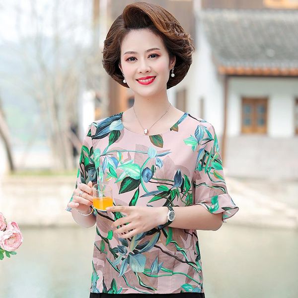 women's t-shirt western style printed chiffon shirt casual temperament short women 2021 fashion top, White
women's t-shirt western style printed chiffon shirt casual temperament short women 2021 fashion top, White