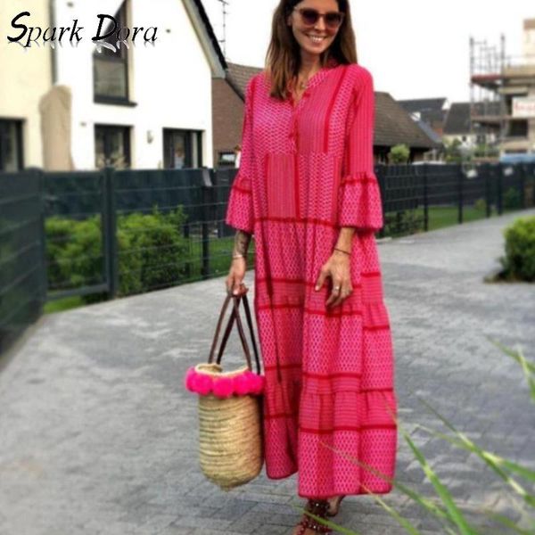 spring elegant dress printing streetwear hit color holiday v-neck women three quarter sleeve long section comfort vestidos casual dresses, Black;gray
spring elegant dress printing streetwear hit color holiday v-neck women three quarter sleeve long section comfort vestidos casual dresses, Black;gray