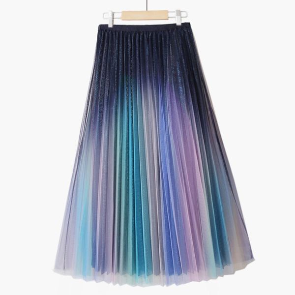 spring autumn women elastic waist casual pathwork lurex panelled over knee loose pleated skirt 8y977 210510, Black
spring autumn women elastic waist casual pathwork lurex panelled over knee loose pleated skirt 8y977 210510, Black