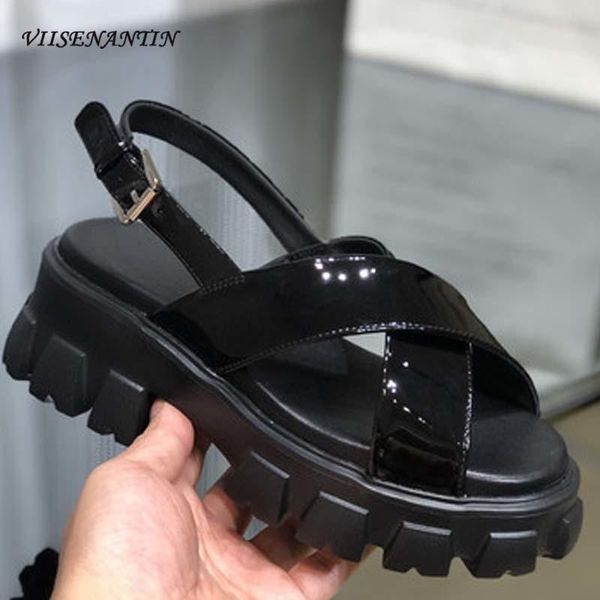 sandals open toe solid color sponge cake platform low-gear sole all-match leather roman one-line buckle female, Black
sandals open toe solid color sponge cake platform low-gear sole all-match leather roman one-line buckle female, Black
