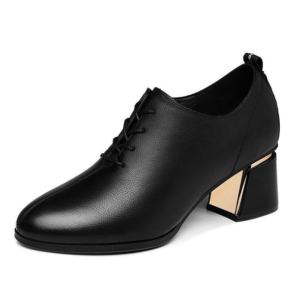 dress shoes round toe thick heel lace solid color women waterproof platform, Black
dress shoes round toe thick heel lace solid color women waterproof platform, Black