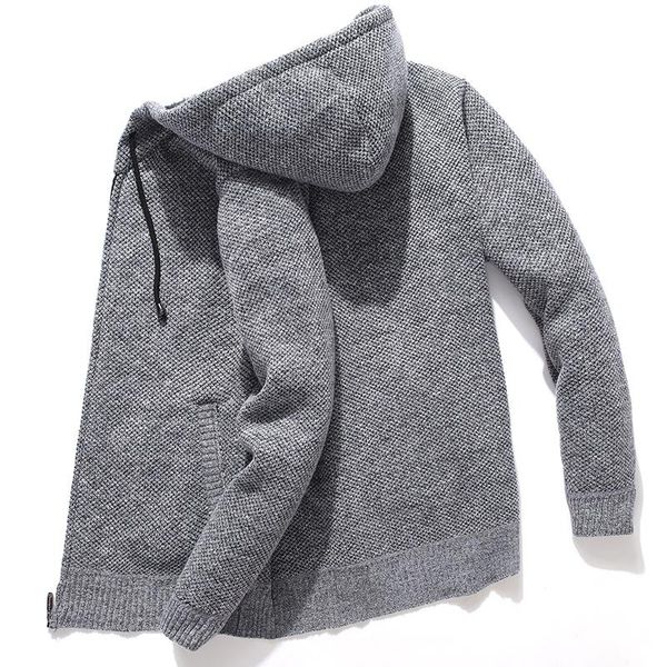 men's sweaters hoodie knit sweater cardigan oversized winter casual coat, White;black
men's sweaters hoodie knit sweater cardigan oversized winter casual coat, White;black