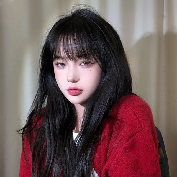 medium air straight hair temperament bangs all black long girl wig net red style natural headgear
medium air straight hair temperament bangs all black long girl wig net red style natural headgear