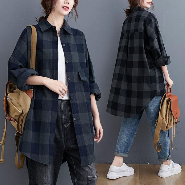 spring autumn women fashion elegant plaid spliced ladies female plus large long sleeve cotton casual blouse shirt women's blouses & sh, White
spring autumn women fashion elegant plaid spliced ladies female plus large long sleeve cotton casual blouse shirt women's blouses & sh, White