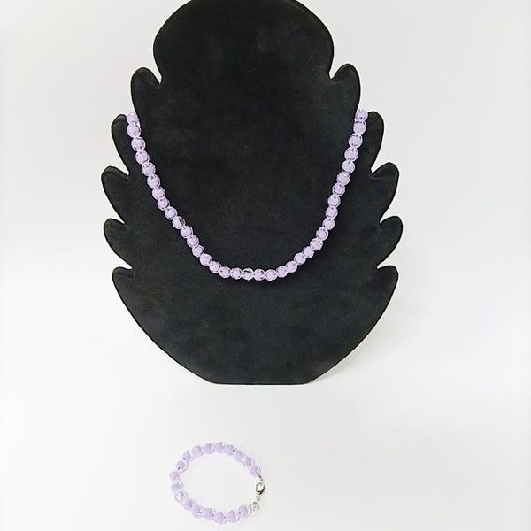 earrings & necklace fashion lavender crystal beads jewelry elastic stretch bracelet sets for women and girls, Silver
earrings & necklace fashion lavender crystal beads jewelry elastic stretch bracelet sets for women and girls, Silver